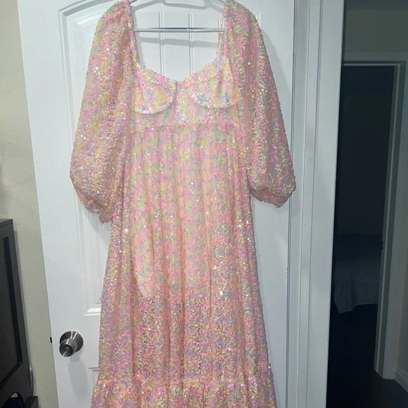 Selkie Rainbow Sequin Princess Gown Size Small - Picture 3 of 9